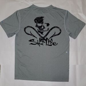Salt Life Skull and Hook Camo Short Sleeve SLX UV Performance Pocket Tee Size M